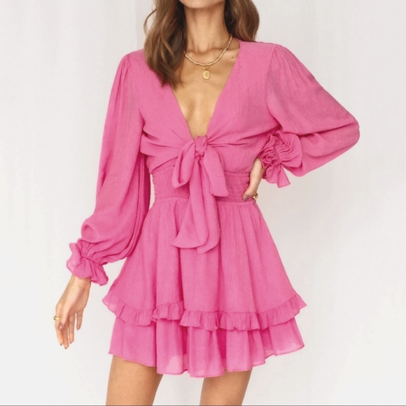 BNOT Womens Ruffle High Waist Party Dress-Size Medium - Picture 2 of 2